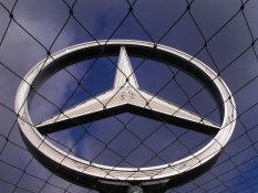 The Mercedes star on top of the Hauptbahnhof in Stuttgart