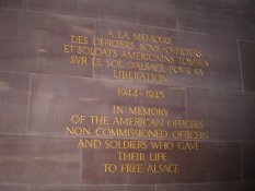 Memorial plaque to the American soldiers who freed and died for Alsace