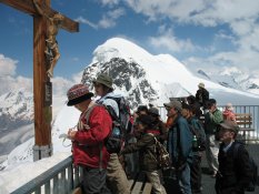 Japanese on top of Matterhorn Glacier Paradise (Klein Matterhorn)