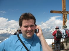 Andr� Odeblom calling his grandmother fromMatterhorn Glacier Paradise (Klein Matterhorn)