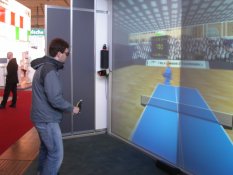 Andr� Odeblom playing virtual table tennis