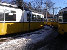 Trams near the TV-Tower in Stuttgart