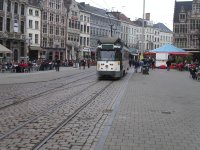 Tram in the city centre of Ghent