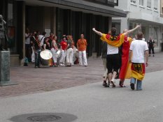 German fans celebrating in Paderborn