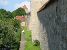 The old city wall of Rothenburg ob der Tauber