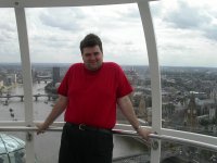 Andr� Odeblom in a capsule on the London Eye