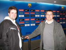 Andr� Odeblom and a colleague in Camp Nou